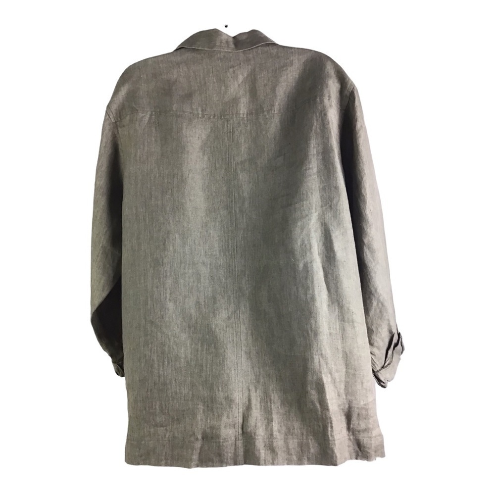 Margaret O’Leary Taupe Linen Lagenlook Shacket/Jacket Size Large - Picture 3 of 7